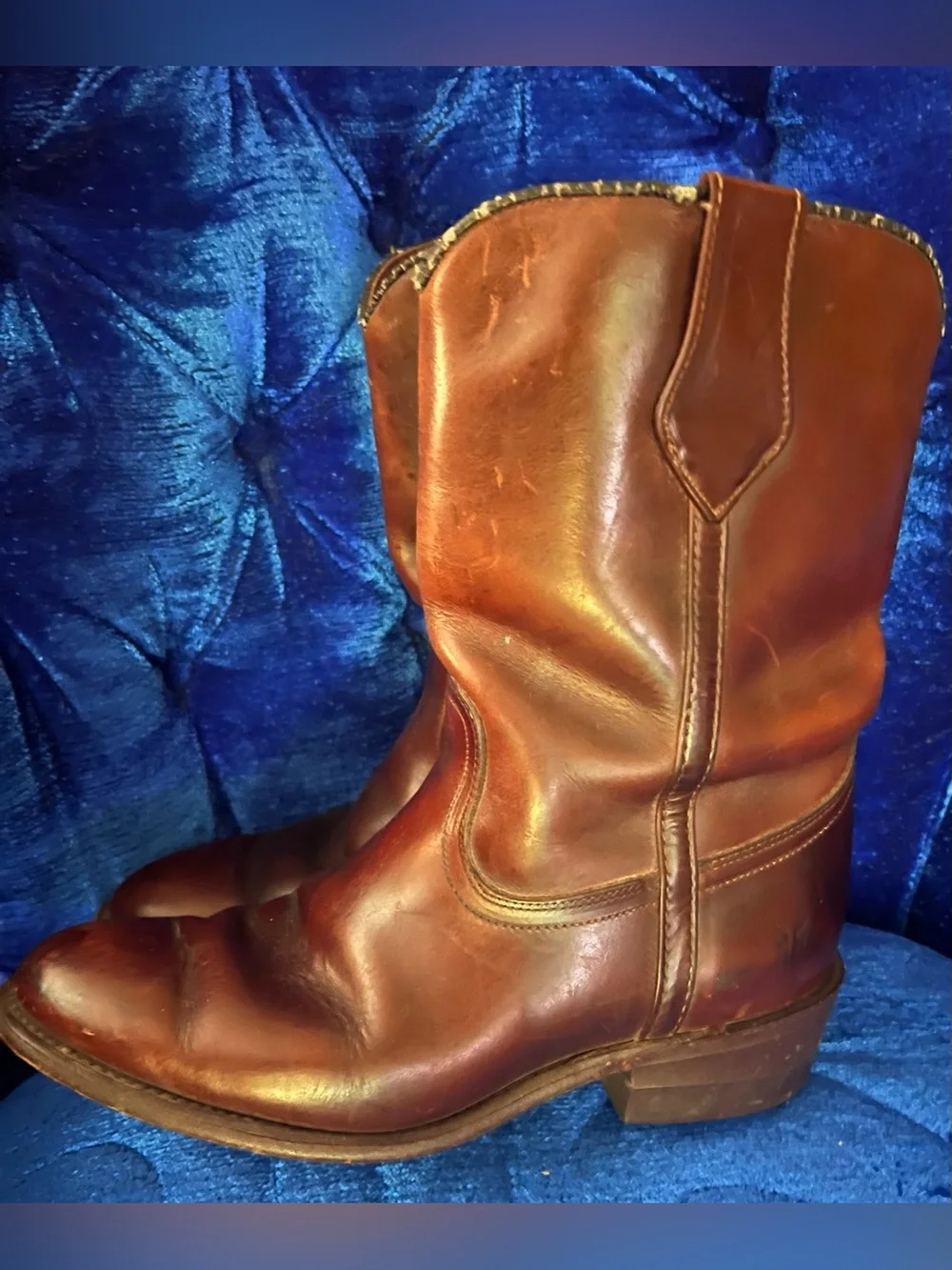 FRYE| Duke Roper Brown Leather Distressed calf boots  Boots 8K03759 Sz 8.5